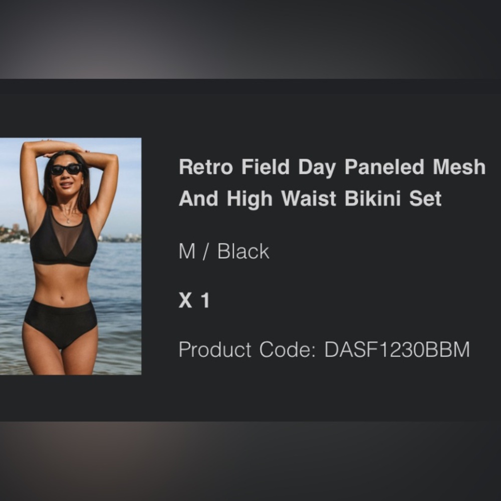 NWT Cupshe Black Bikini set- size medium